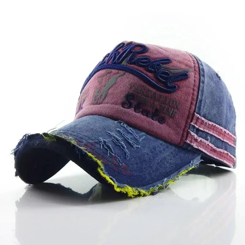 Retro Canvas Denim Patchwork Snapback Hat Vintage Unisex Baseball Cap for Men And Women Autumn Hip Hop Style Summer Wear