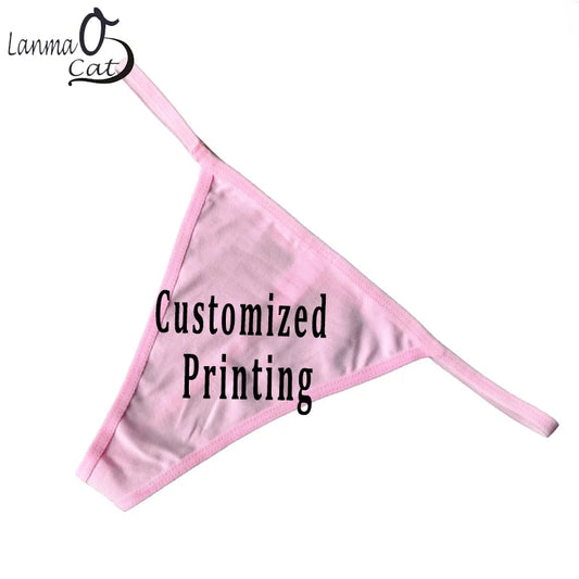 Female Cotton T Back Panties Underwear Customized G String Women Low Waist Thong Underwear Sexy Lingerie Plus Size