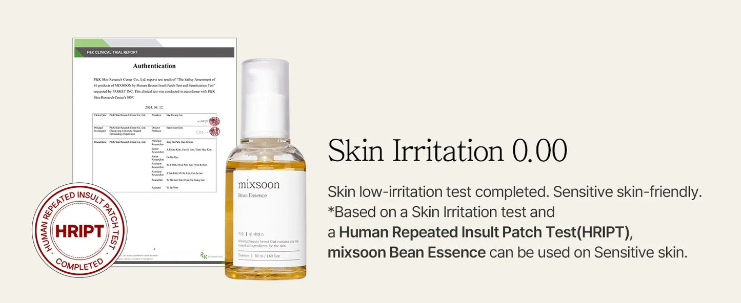 mixsoon bean essence vegan snail facial exfoliating essence facial moisturizing Korean skin care product Glassskin/50 ml