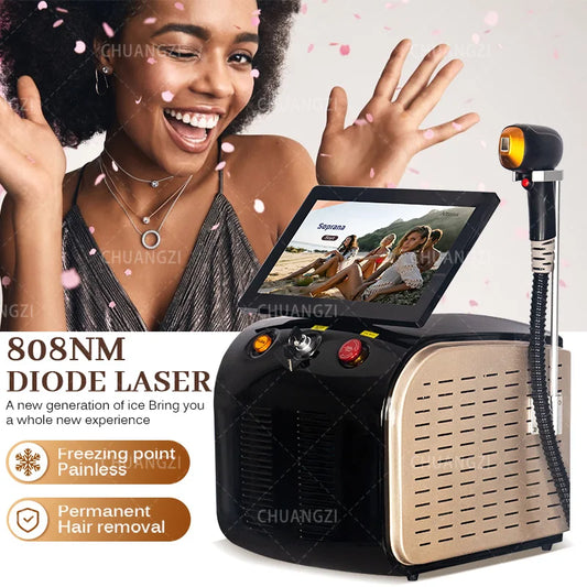 808nm Diode Laser Hair Removal Device 3000W Skin Rejuvenation Ice Alexandrit Permanent Cooling Head Painless Epilator Machine