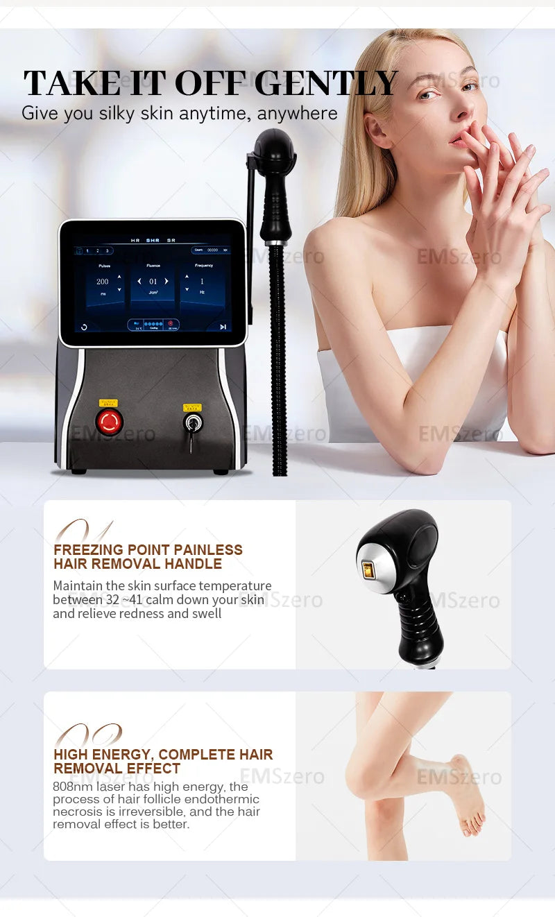 Multifunction 3500W Freezing Point Private Parts Body Face 808nm Diode Laser Hair Removal Machine Permanent Painless Epilator