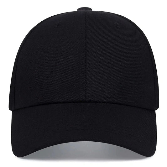 Unisex Simple Black Baseball Cap Solid Color Golf Hat Cotton Snapback