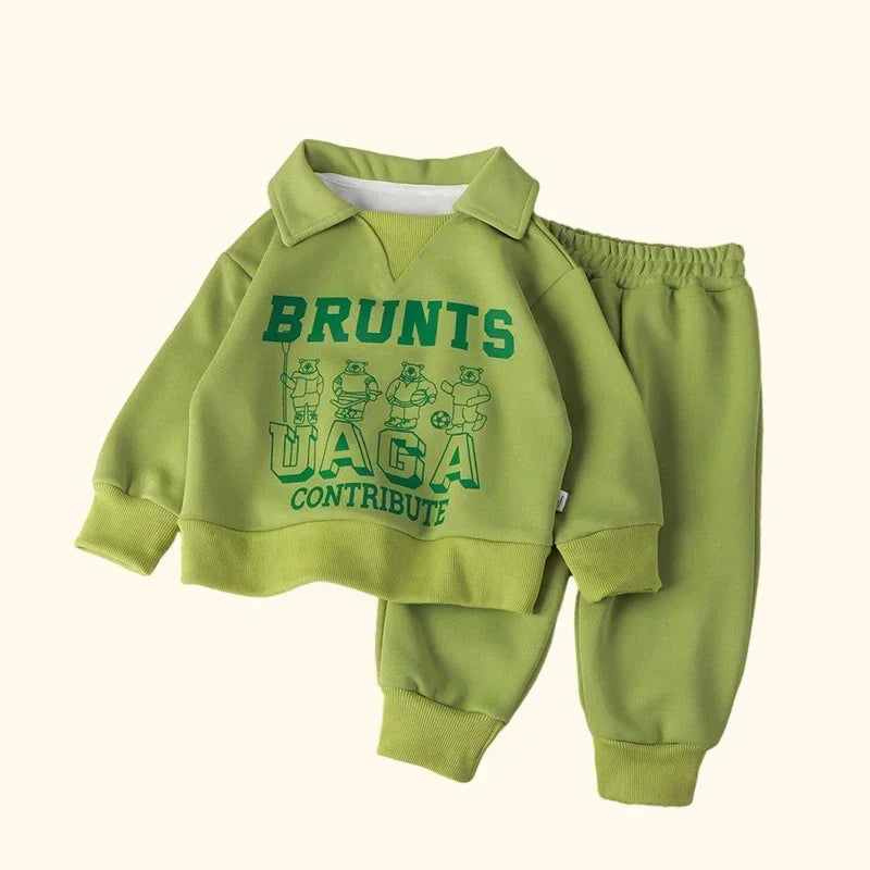 Children Clothes Sets Autumn Winter Polo Sweatshirt+Pants Sport Suits