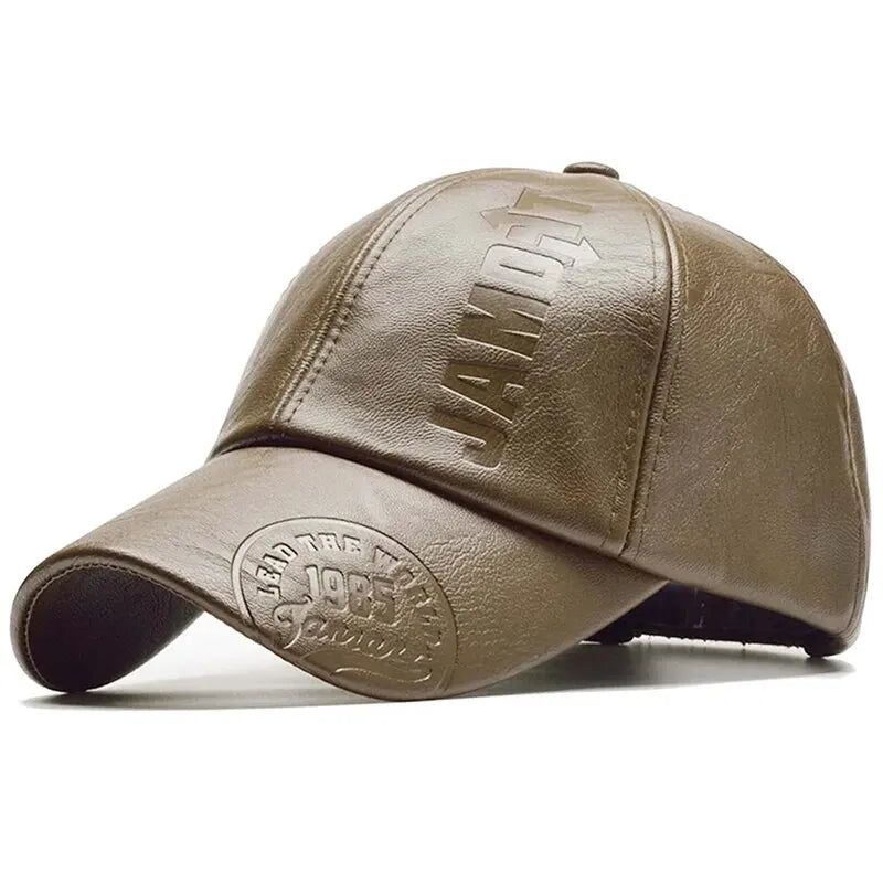 Unisex 1985 Imprinting Leather Baseball Caps Spring and Autumn Outdoor