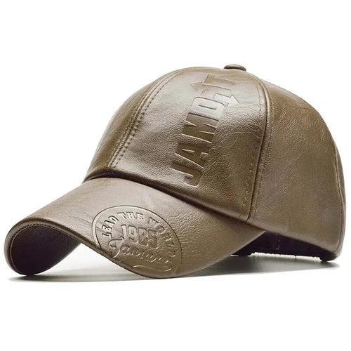 Unisex 1985 Imprinting Leather Baseball Caps Spring and Autumn Outdoor