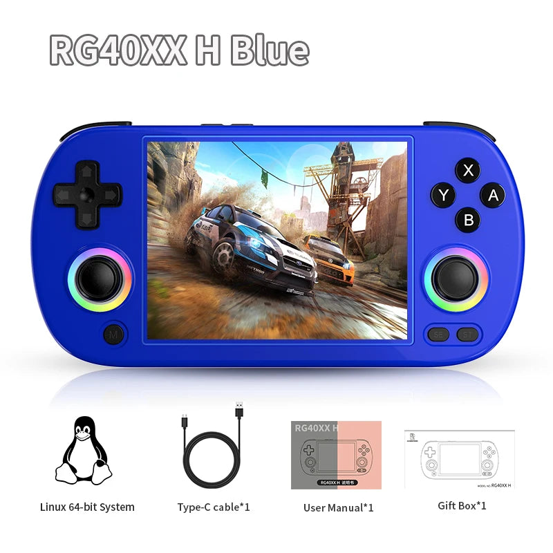 ANBERNIC RG40XX H Retro Handheld Game Console 4.0 inch IPS Linux 64-bit RGB Joystick Video Gaming Player Support HDMI Connection