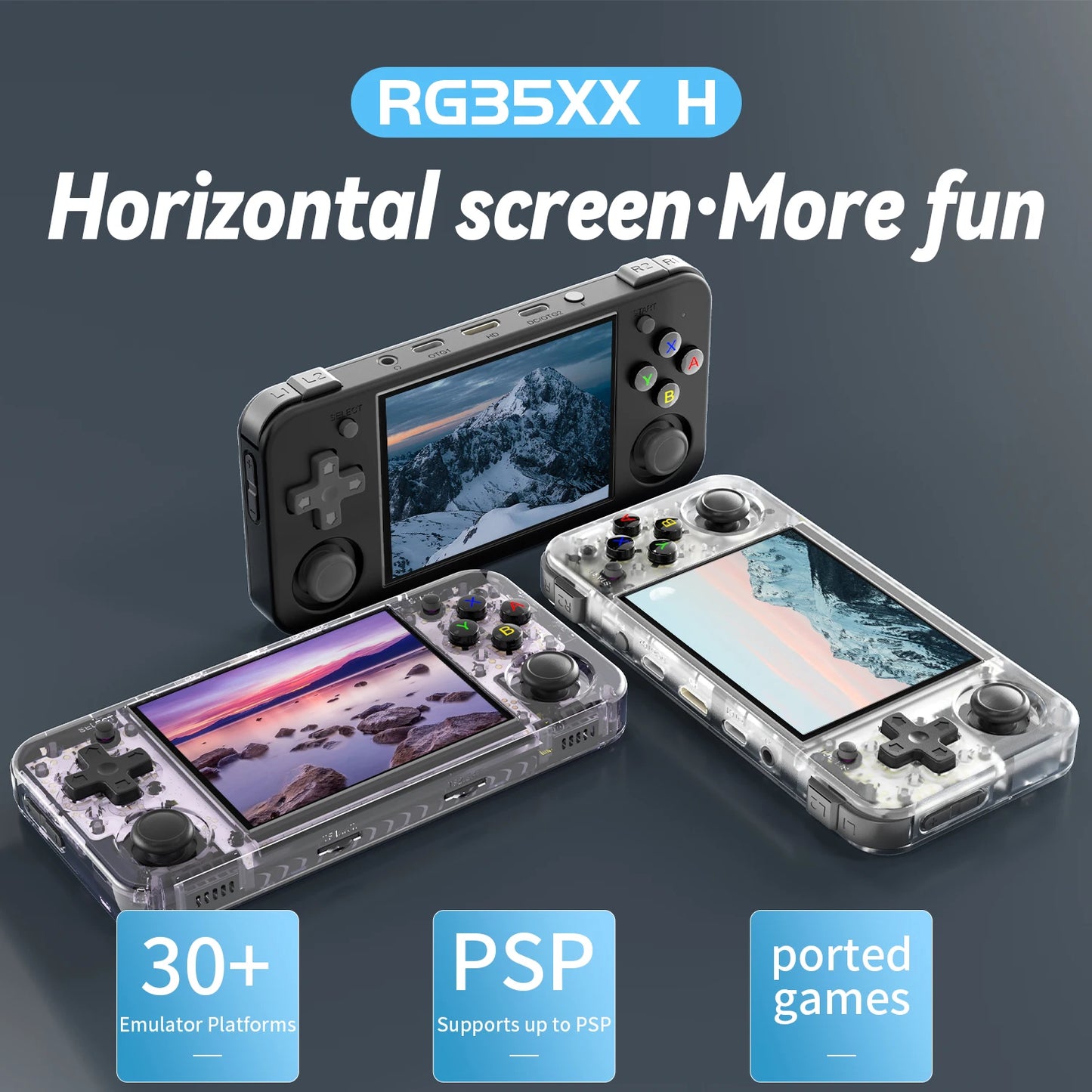 ANBERNIC RG35XX H Hand-held Consoles For Playing Video Games 3.5-inch IPS 640*480 Screen Retro Game Player 3300 mAh Battery