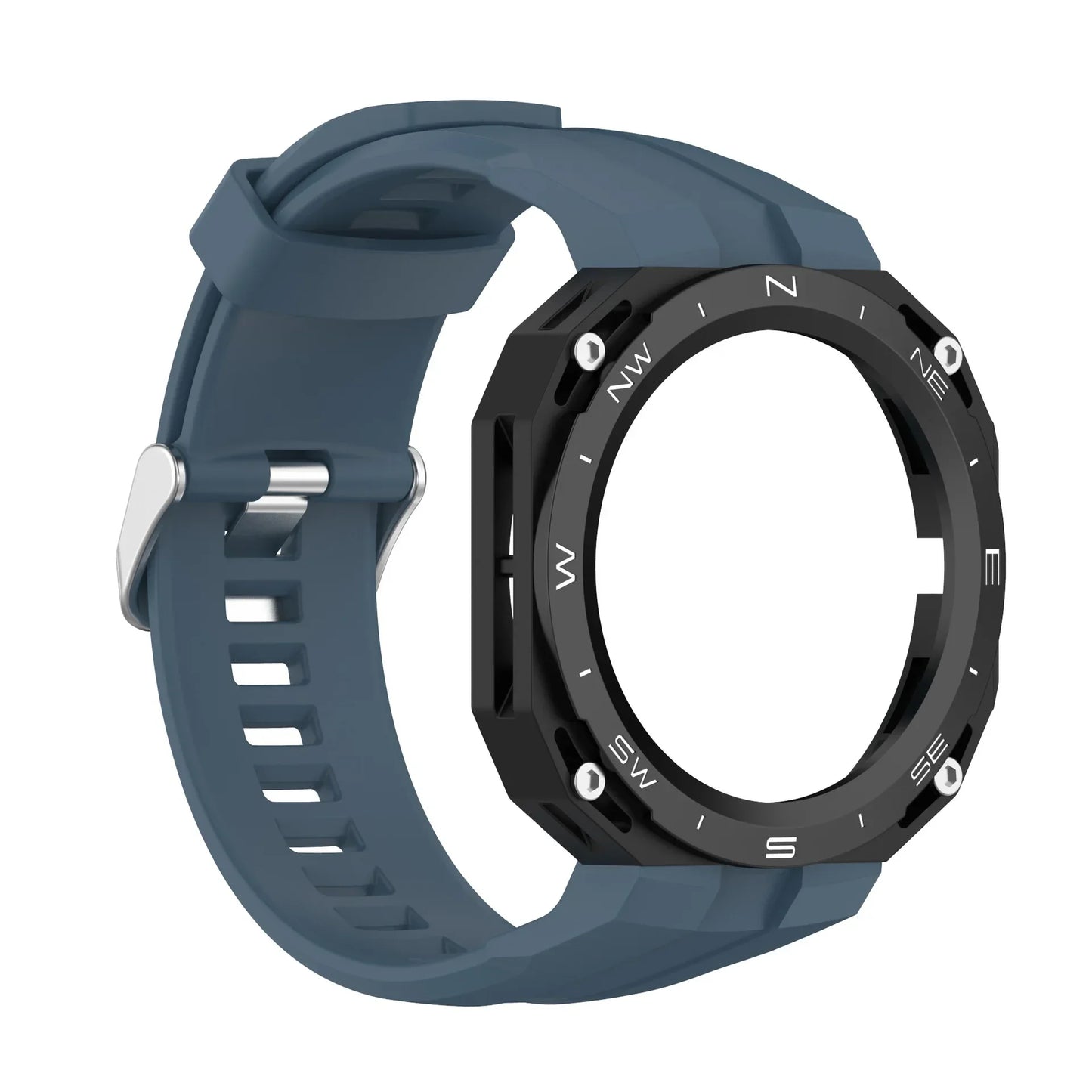Silicone Compass Pattern Case+Strap for Huawei Watch GT Cyber Watch Bracelet Replacement Accessories Integrated Modification Kit