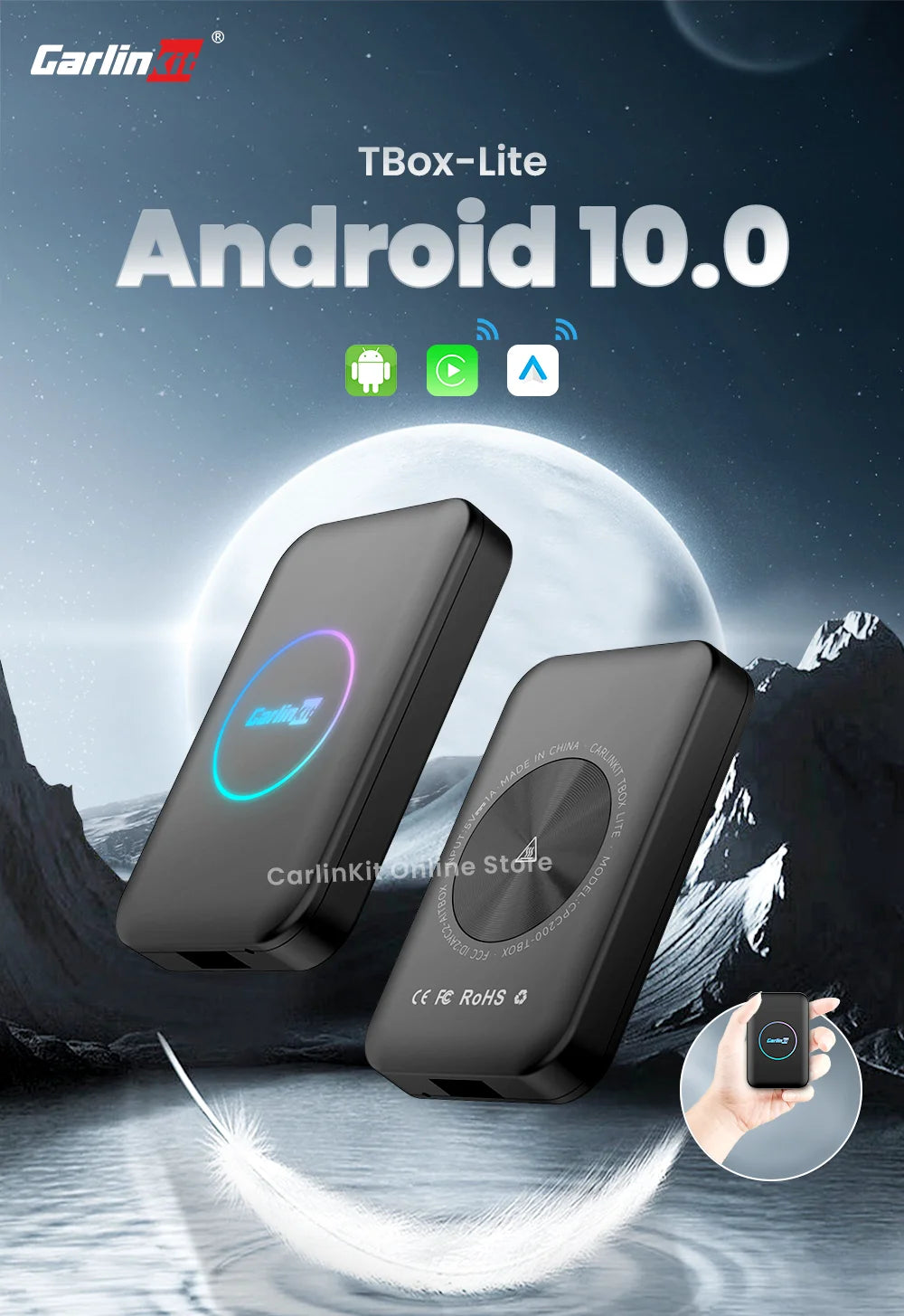 CarlinKit Lite Tv Box Android 10 Wireless Carplay ＆ Android auto Adapter Support Online Netfix Youtube IPTV Spotify Wifi BLE
