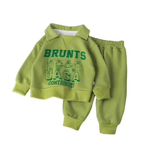 Children Clothes Sets Autumn Winter Polo Sweatshirt+Pants Sport Suits