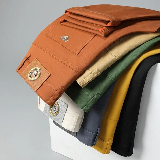 Seven-Color Stretch Jean Men's Trendy Wild Simple 97% Cotton High-End