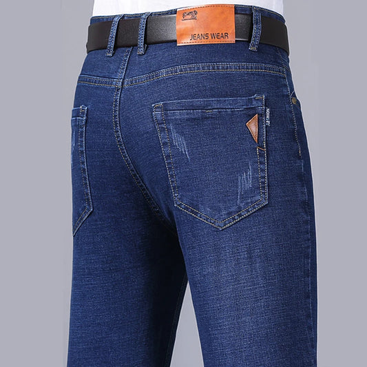 2024 New Business Men's Jeans Casual Straight Stretch Fashion Classic