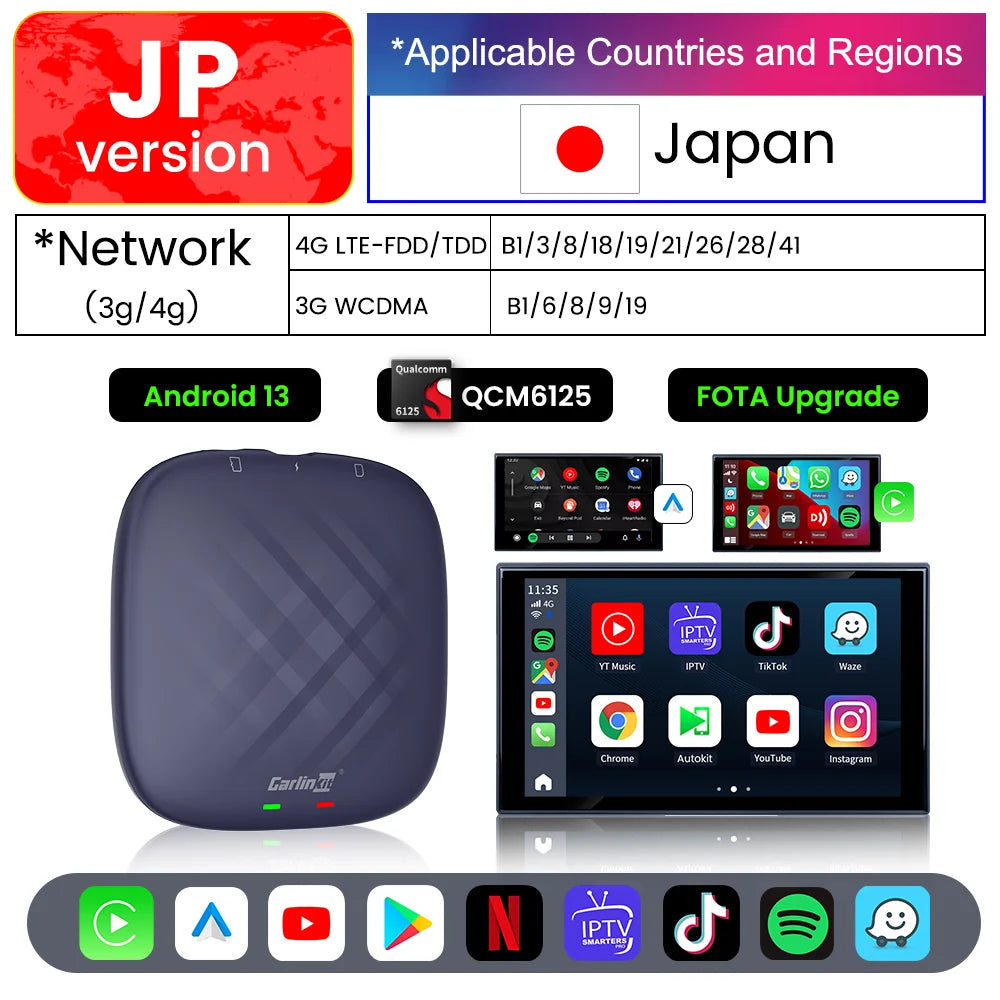 Carlinkit Plus Box Android 13 CarPlay Android Auto Wireless Android Tv Box Carlinkit Pro Support Netfilx Youtube IPTV