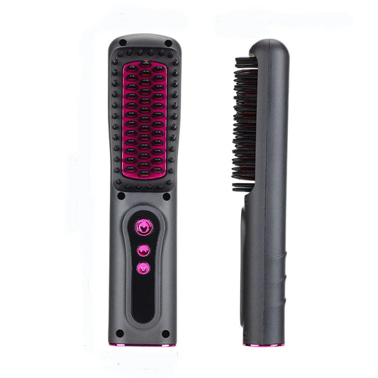 Heating Straightening Comb Hair Straightener Brush Men Quick Beard