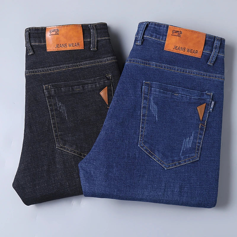 2024 New Business Men's Jeans Casual Straight Stretch Fashion Classic