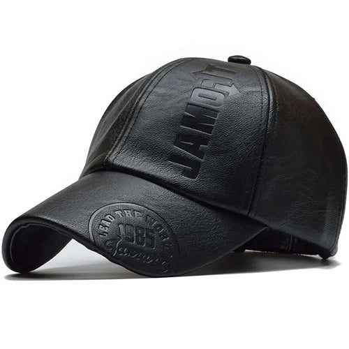 Unisex 1985 Imprinting Leather Baseball Caps Spring and Autumn Outdoor
