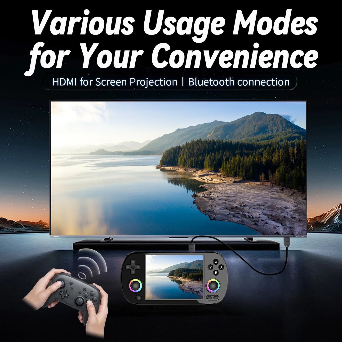 ANBERNIC RG40XX H Retro Handheld Game Console 4.0 inch IPS Linux 64-bit RGB Joystick Video Gaming Player Support HDMI Connection