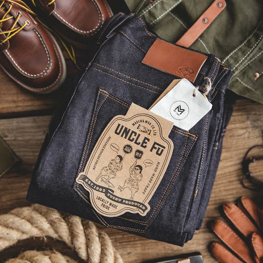 Maden Retro 11.6oz Selvedge Raw Denim Jeans Tapered Regular Fit Cotton