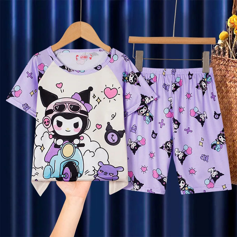 Summer Children's Pajamas Short Sleeve Girls Cartoon Old Boys Boys