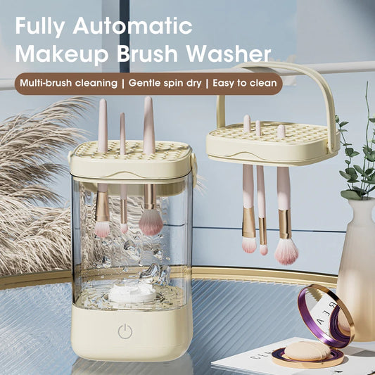 Electric Makeup Brush Cleaner Makeup Brushes Drying Rack UV Sterilization Quick Drying Brush Washers Automatic Wash Makeup Tools
