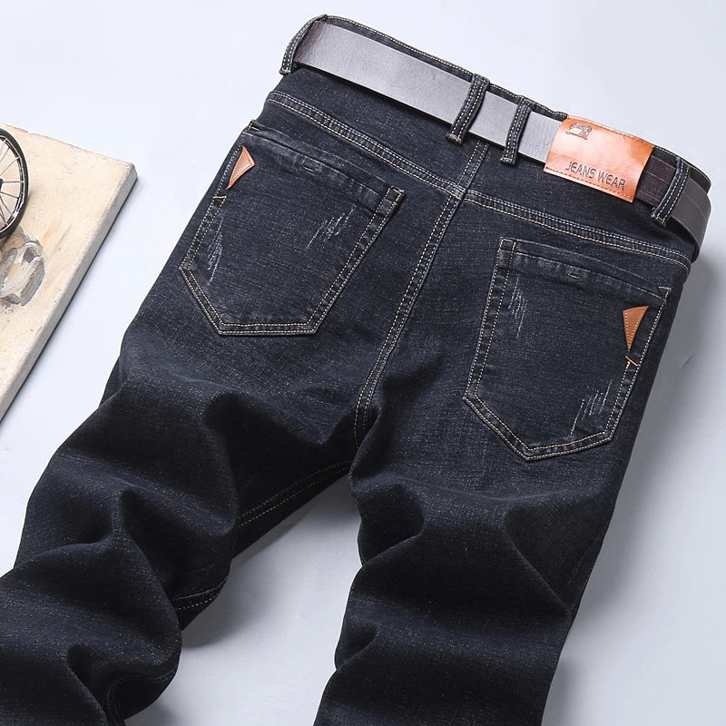 2024 New Business Men's Jeans Casual Straight Stretch Fashion Classic