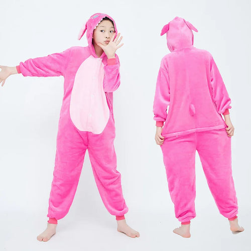 Disney Lilo Stitch Pajamas Children Cartoon Plush Kigurumi Onesies