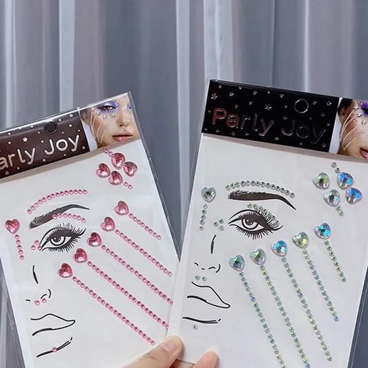 Glitter Face Jewelry Sticker Face Jewels Diamond Makeup Art Eyeliner Temporary Tattoo Party Bady Makeup Tools Eye Rhinestones