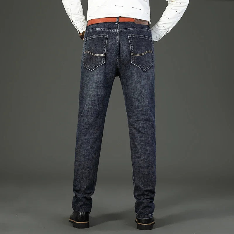 2025 Fashion Four Seasons Classic Blue Black Work Denim Trousers