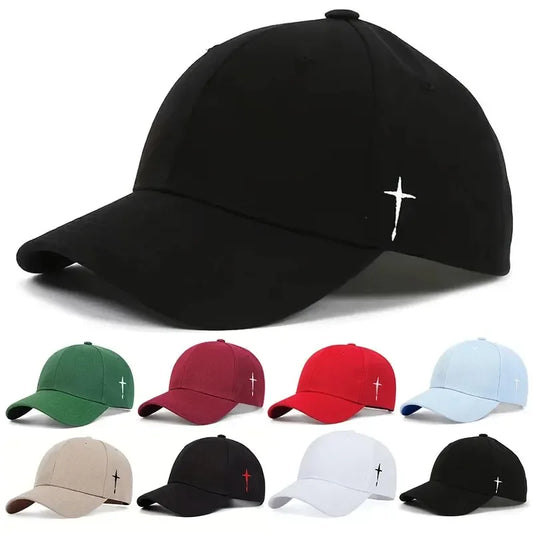 Unisex Side Cross Embroidery Baseball Caps Spring and Autumn Outdoor