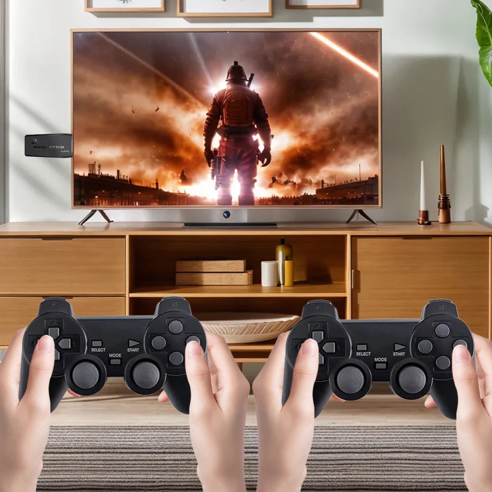 Video Game Sticks M8 Console 2.4G Dual Wireless Controller Gamestick 64GB 10000+ Games Retro Game Console 4K HD Output Xmas Gift