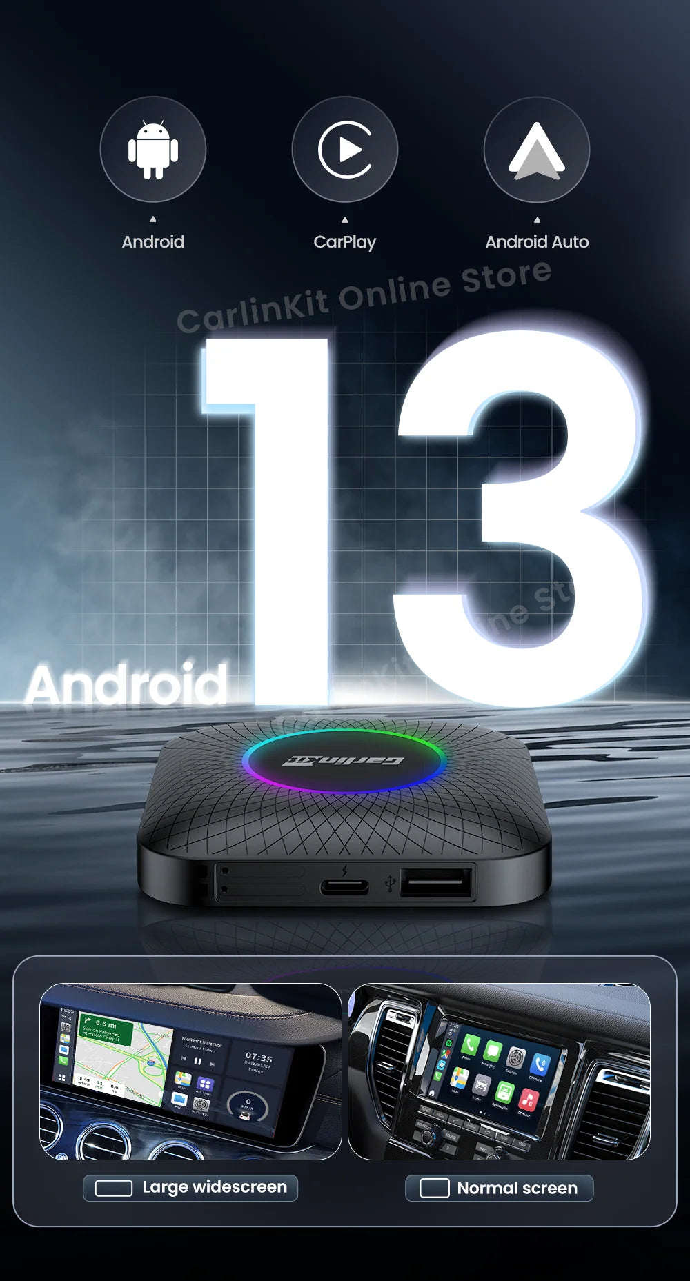 CarlinKit Android 13 Tv Box 8 Core CarPlay Android Auto Wireless Adapter Support Toyota Youtube Netfilx IPTV Spotify