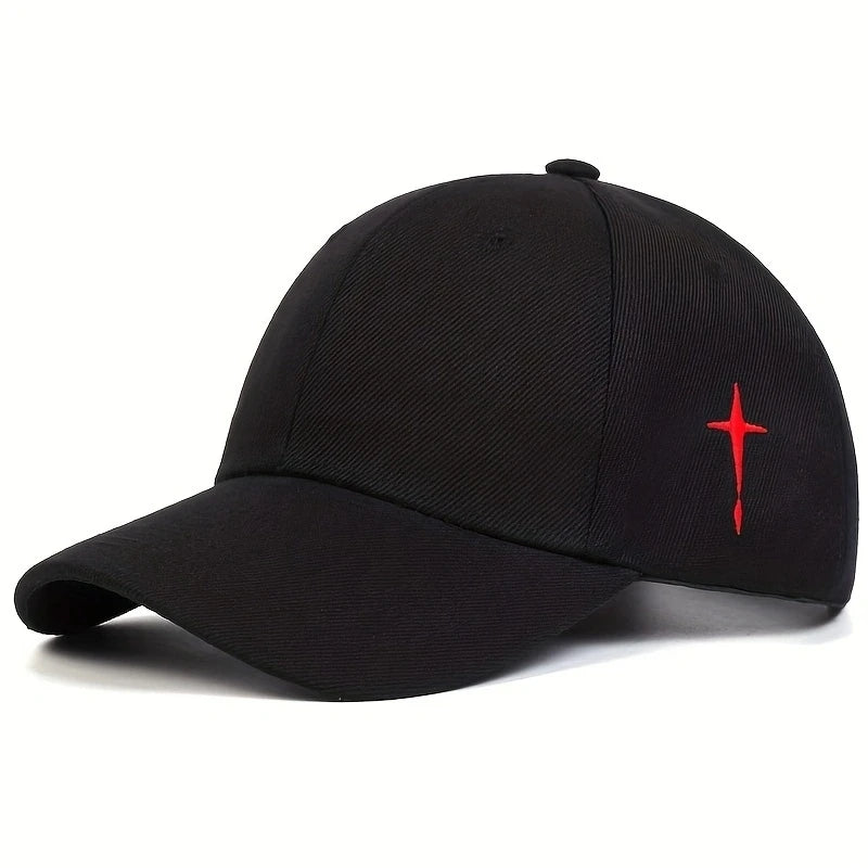 Unisex Simple Black Baseball Cap Solid Color Golf Hat Cotton Snapback