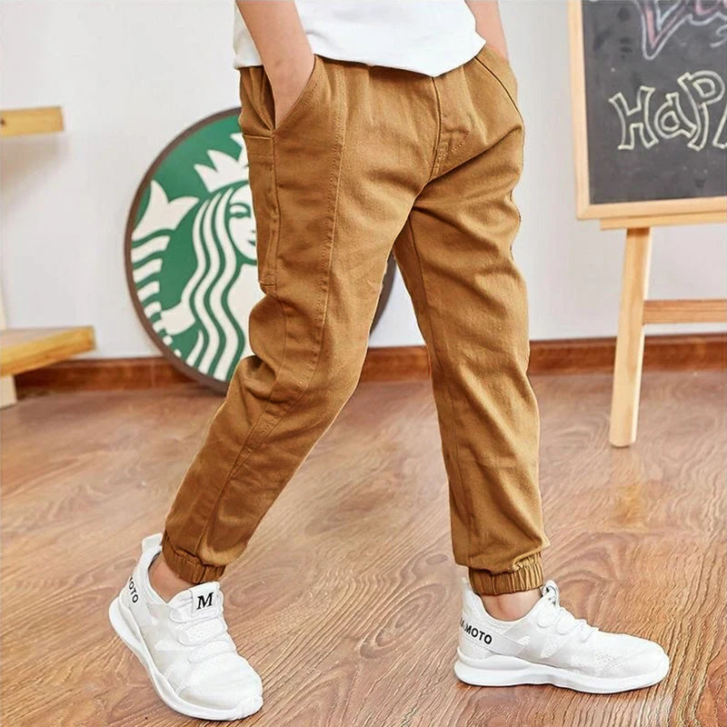Spring Autumn Cotton Boys Pants Children Trousers Casual Kids Sports