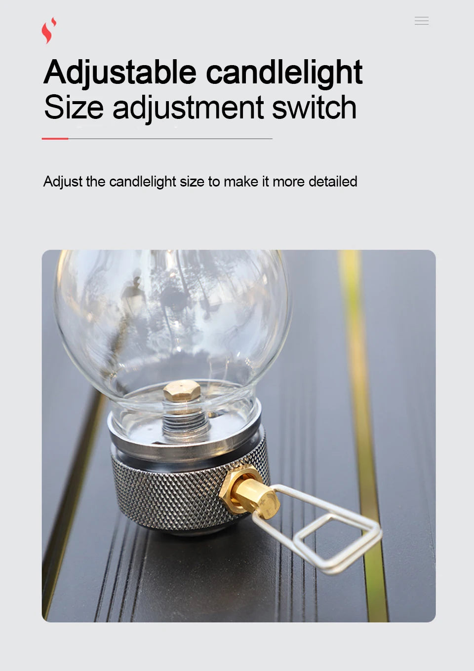 Camping Lamp Gas Candle Light Retro Glass Lampshade Atmosphere Light Outdoor Tent Lantern for Hiking Backpacking Picnic Fishing