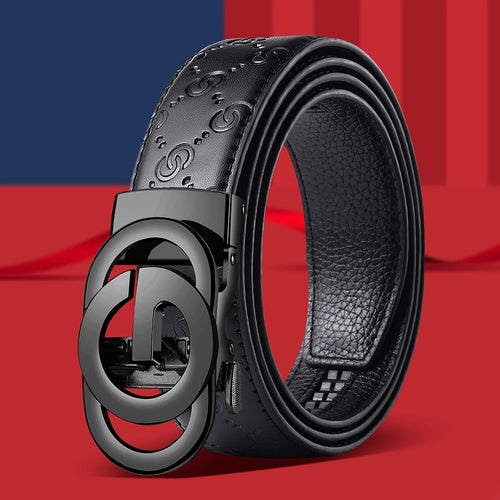 Fashionable Business Men's Belt Luxury Alloy Buckle Belt High Quality