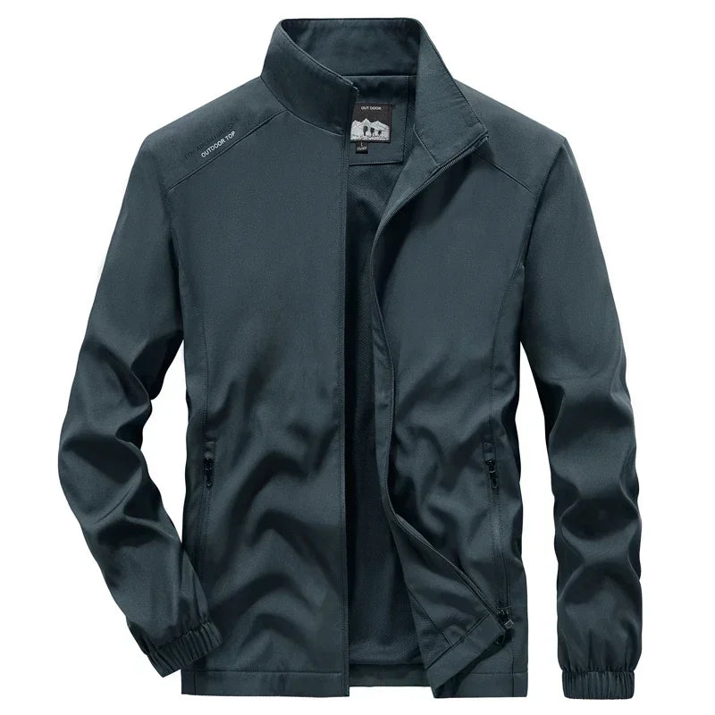Men's Spring Autumn Lightweight Varsity Jacket Windbreaker Bomber Jacket Windproof Gym Sport Hiking Fishing Camping Coat Outwear