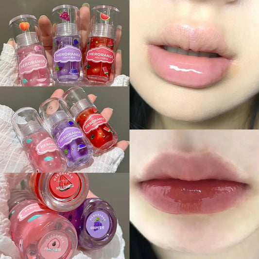 Peach Grape Fruit Lip Oil Crystal Jelly Transparent Lip Gloss