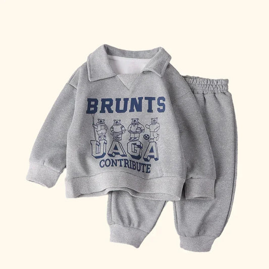 Children Clothes Sets Autumn Winter Polo Sweatshirt+Pants Sport Suits