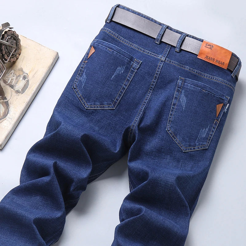 2024 New Business Men's Jeans Casual Straight Stretch Fashion Classic