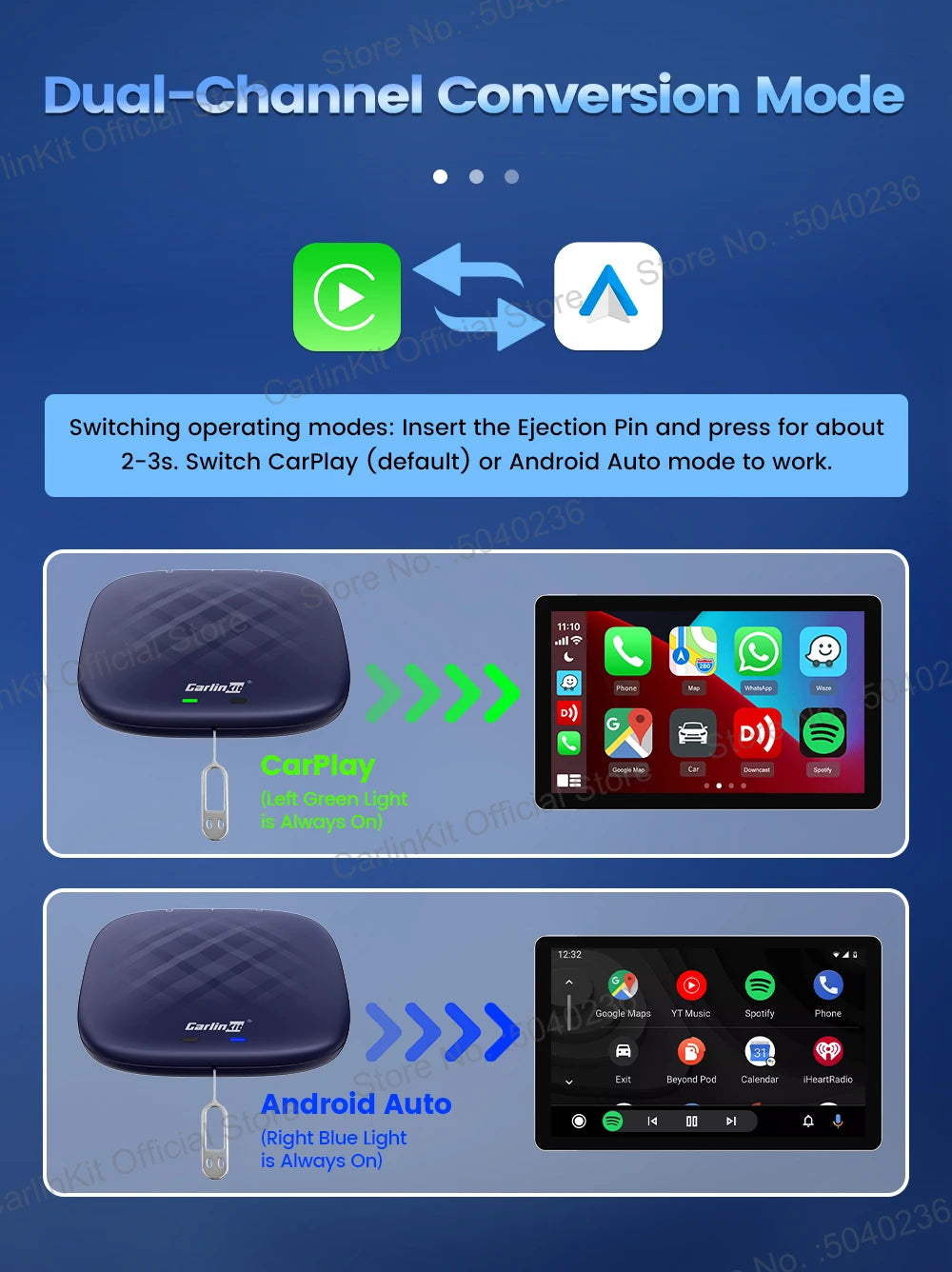 CarlinKit CarPlay Ai Box Android 13 TV Box Support Netflix IPTV GPS Wireless Android Auto & CarPlay 4G LTE Genuine Qualcomm Chip