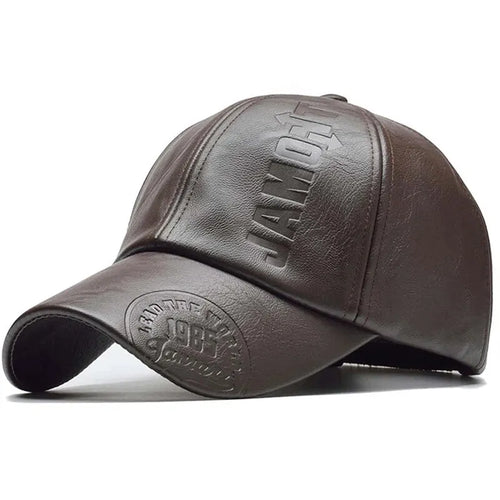 Unisex 1985 Imprinting Leather Baseball Caps Spring and Autumn Outdoor
