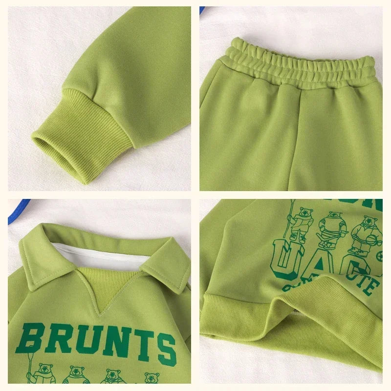 Children Clothes Sets Autumn Winter Polo Sweatshirt+Pants Sport Suits