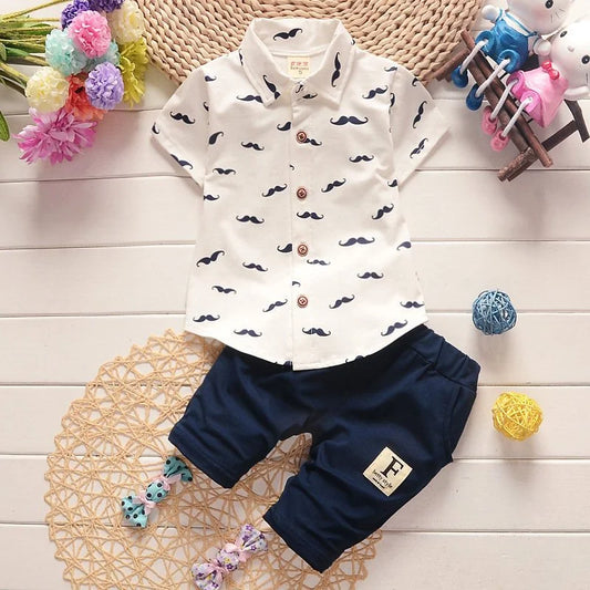 Summer New Cute Boy Suit Children's Printed Short-Sleeved Printed