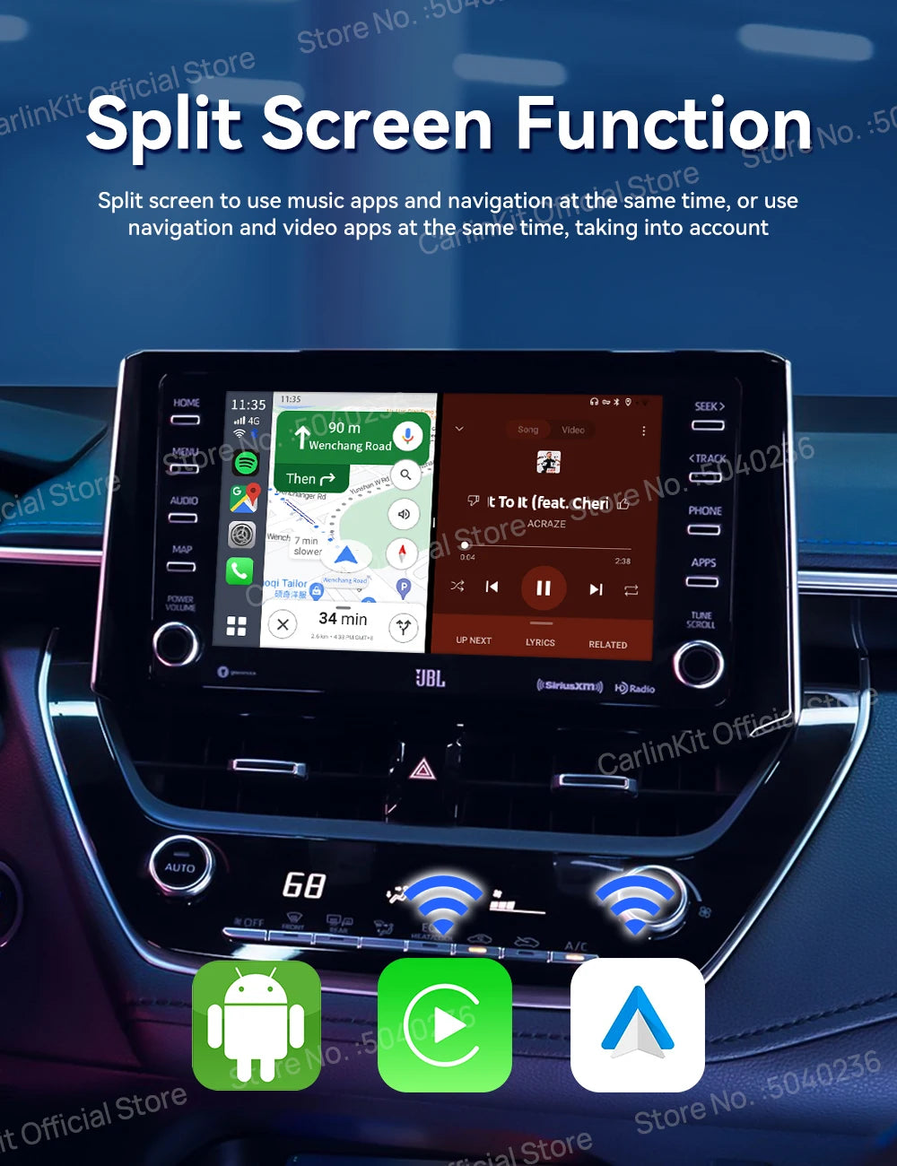Carlinkit CarPlay Video Box LED Android 13 Wireless Android Auto SM6225 660 8-Core CarPlay Ai Box Support YouTube IPTV 512GB SD