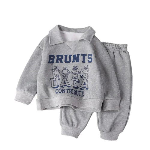 Children Clothes Sets Autumn Winter Polo Sweatshirt+Pants Sport Suits