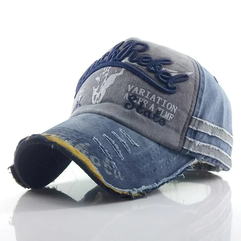 Retro Canvas Denim Patchwork Snapback Hat Vintage Unisex Baseball Cap for Men And Women Autumn Hip Hop Style Summer Wear