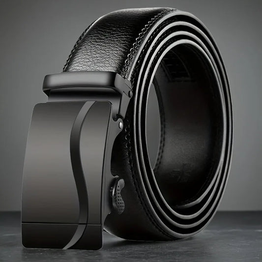 Men Belts Automatic Buckle Belt PU Leather High Quality For Men