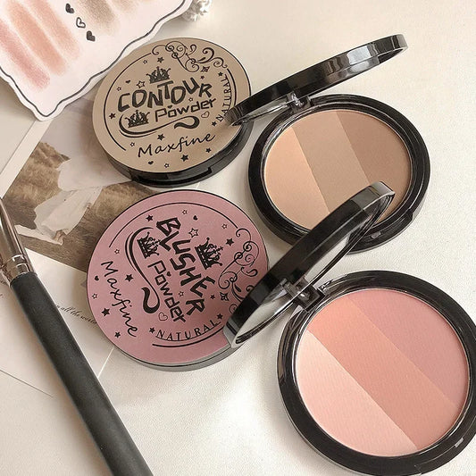 2/3 Color Bronzer Highlighter Palette Face Matte Brown Coffee Contour