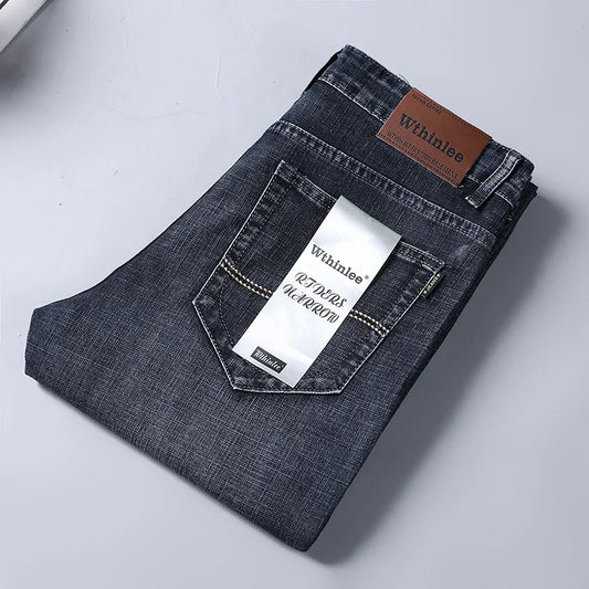 2025 Fashion Four Seasons Classic Blue Black Work Denim Trousers