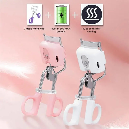 Electric Eyelash Curler Portable Electric Heated Comb Eye Lash Perm Long Lasting Eyelashes Thermal Eyelash Curler Makeup Tools